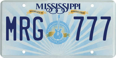MS license plate MRG777
