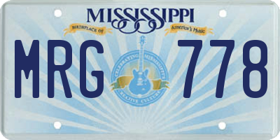 MS license plate MRG778