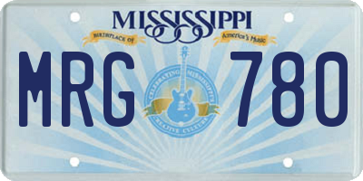 MS license plate MRG780