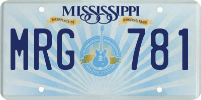 MS license plate MRG781
