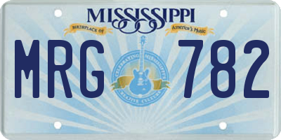 MS license plate MRG782