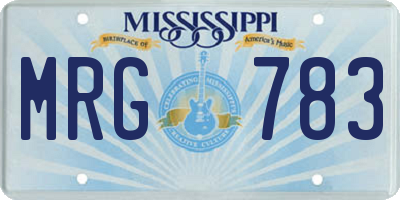 MS license plate MRG783