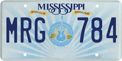 MS license plate MRG784