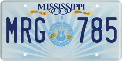 MS license plate MRG785