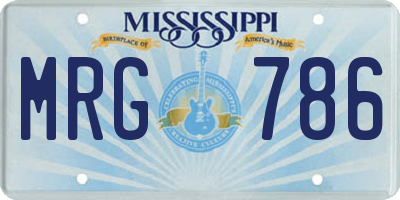 MS license plate MRG786