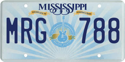 MS license plate MRG788