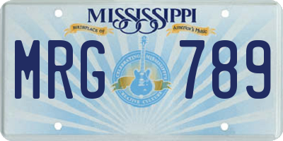MS license plate MRG789