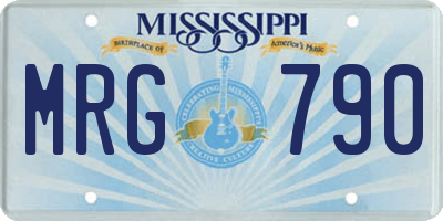 MS license plate MRG790
