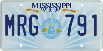 MS license plate MRG791