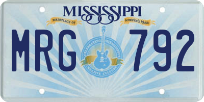 MS license plate MRG792
