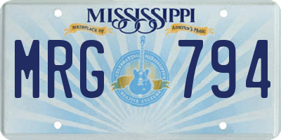 MS license plate MRG794