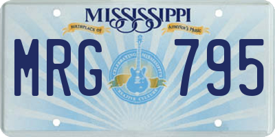 MS license plate MRG795