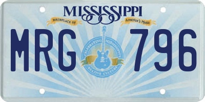 MS license plate MRG796