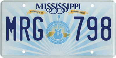 MS license plate MRG798