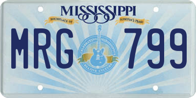 MS license plate MRG799