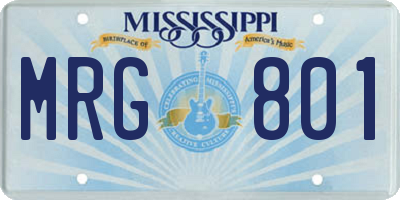 MS license plate MRG801