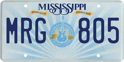 MS license plate MRG805