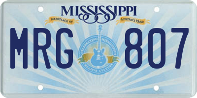 MS license plate MRG807