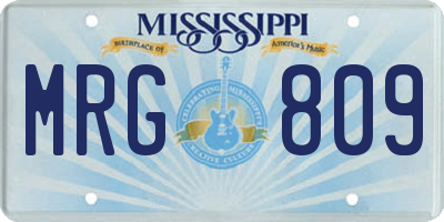 MS license plate MRG809