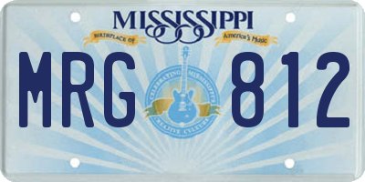 MS license plate MRG812
