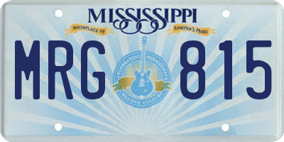 MS license plate MRG815