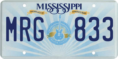MS license plate MRG833