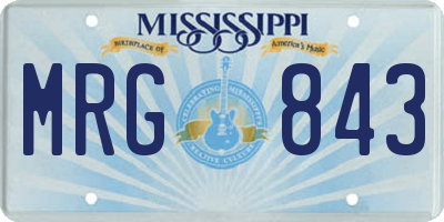 MS license plate MRG843