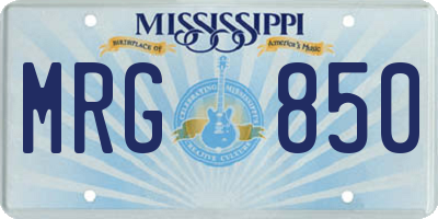 MS license plate MRG850