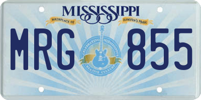 MS license plate MRG855