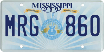 MS license plate MRG860