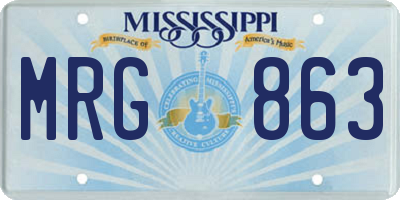 MS license plate MRG863