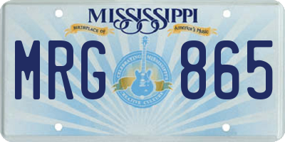 MS license plate MRG865