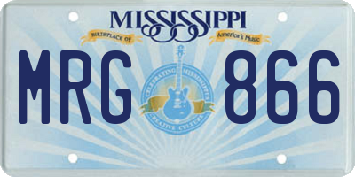 MS license plate MRG866