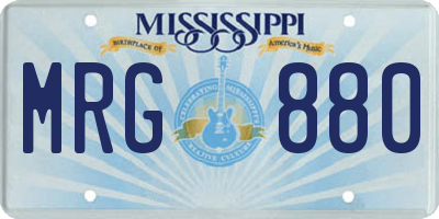 MS license plate MRG880