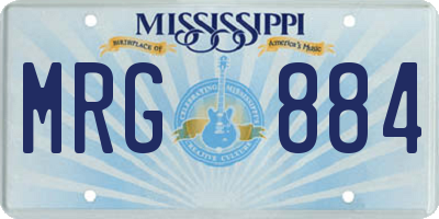 MS license plate MRG884