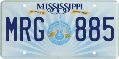 MS license plate MRG885