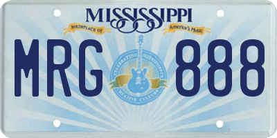 MS license plate MRG888