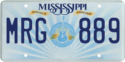 MS license plate MRG889