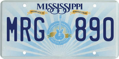 MS license plate MRG890