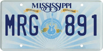 MS license plate MRG891