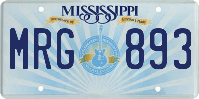 MS license plate MRG893