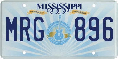 MS license plate MRG896