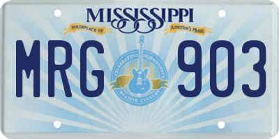 MS license plate MRG903