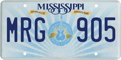 MS license plate MRG905