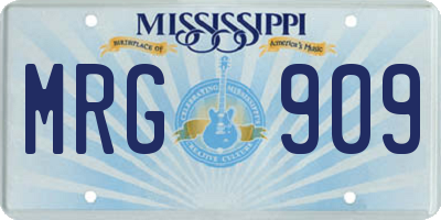 MS license plate MRG909
