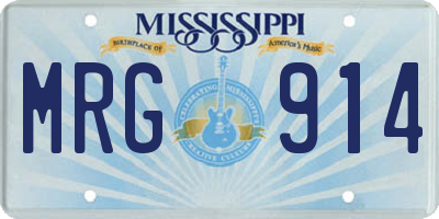 MS license plate MRG914