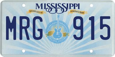MS license plate MRG915