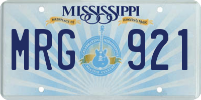 MS license plate MRG921