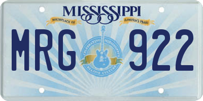 MS license plate MRG922