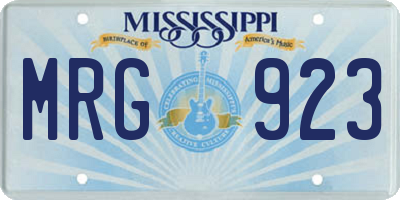 MS license plate MRG923